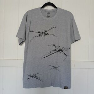 Uniqlo UT × Star Wars T-Shirt X-Wing All Over Print Men's Large Gray Heather